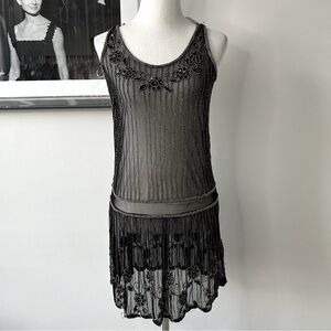 1920’s Inspired Beaded Sheer Dress Overlay